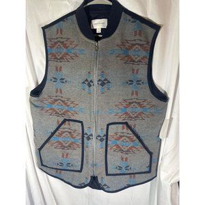 Sun + Stone Mens Aztec Southwestern Outerwear Vest, Size L